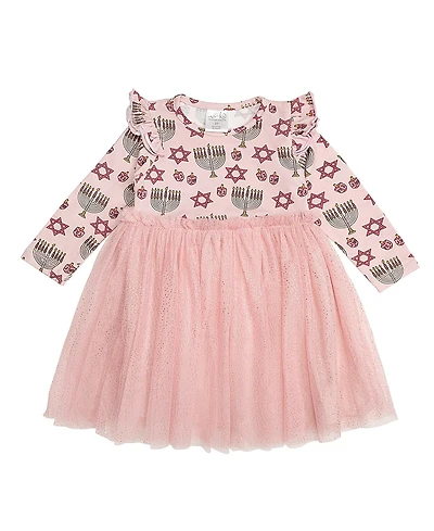 Sweet Wink Girls' Hanukkah Long Sleeve Tutu Dress - Little Kid, Big Kid