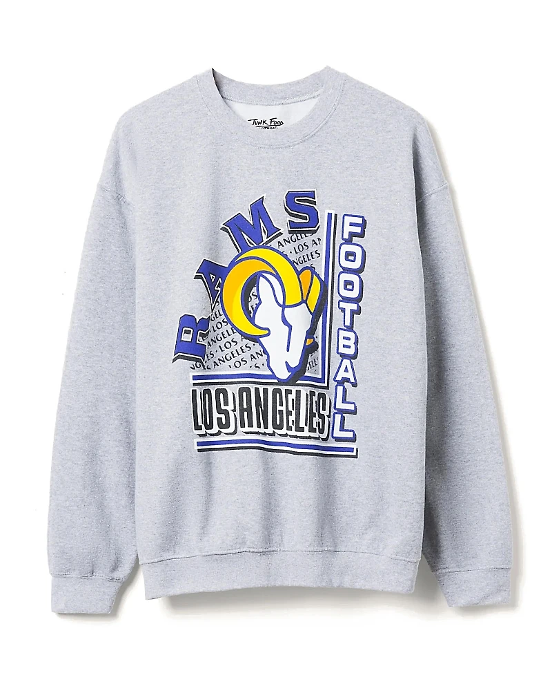 Junk Food Clothing Unisex Nfl Los Angeles Rams Backfield Crew Fleece Sweatshirt