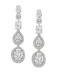 Nadri Radiant Cubic Zirconia Halo Linear Drop Earrings