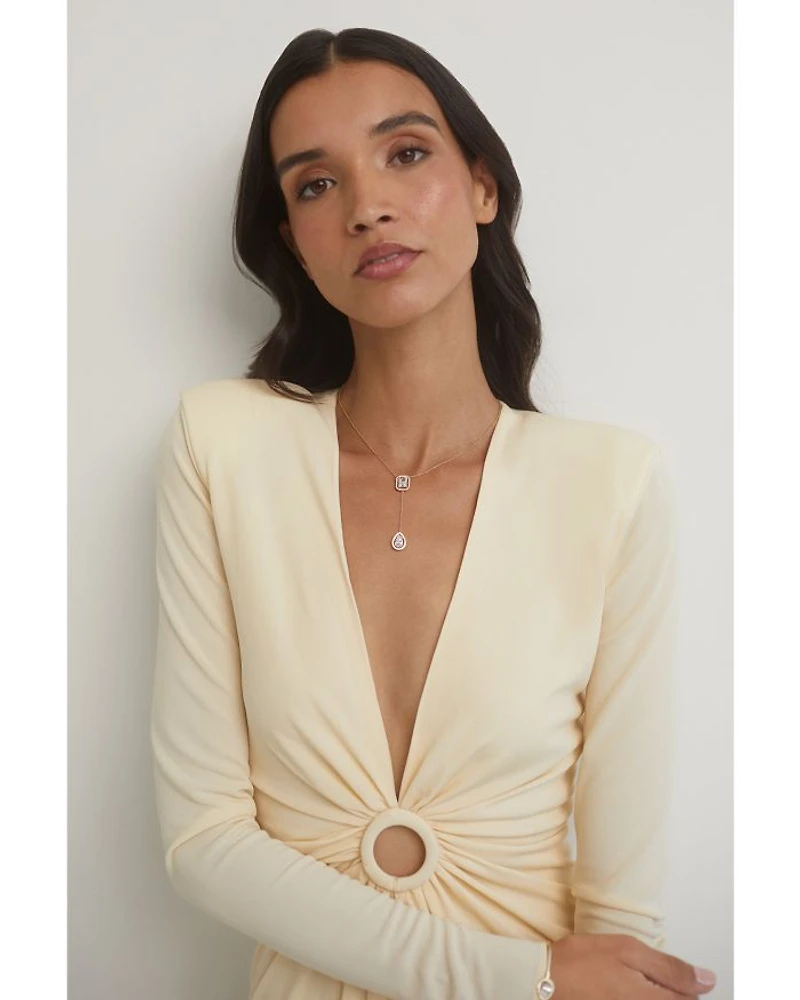 Radiant Cubic Zirconia Halo Lariat Necklace