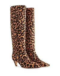 Reformation Women's Remy Leopard Print Calf Hair Knee High Boots