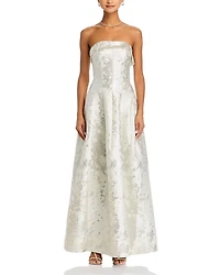 Octavia Jacquard Strapless Gown