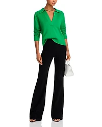 Long Sleeve Cotton & Cashmere Polo