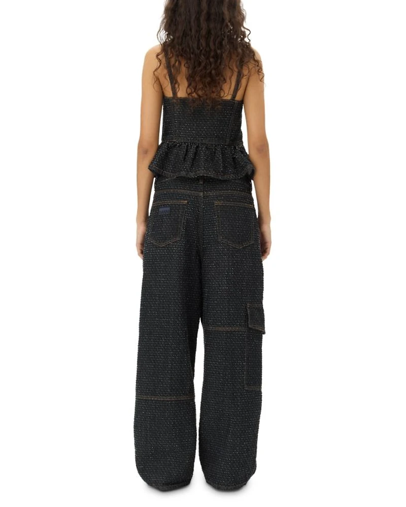Fluffy Denim Carpenter Jeans Black