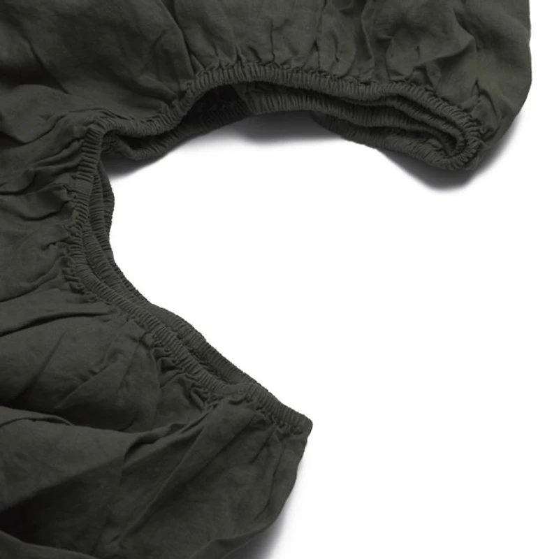 Linen Blend Fitted Sheet, California King