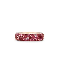 18K Rose Gold Pink Sapphire Band Ring, 3.87 tcw