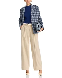 Check Double Breasted Blazer