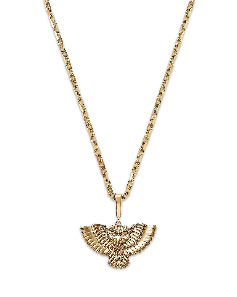 Bloomingdale's Fine Jewelry Men's Owl Pendant Necklace