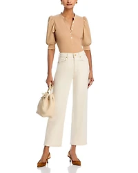 Dylan High Rise Straight Leg Ankle Jeans Ecru
