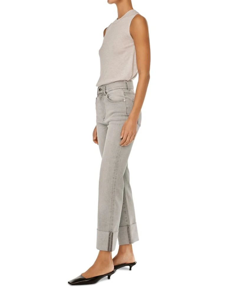 Patti High Rise Ankle Straight Jeans Light Smoke