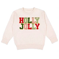 Sweet Wink Girls' Holly Jolly Patch Christmas Sweatshirt - Little Kid