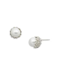 Imitation Pearl & Crystal Stud Earrings