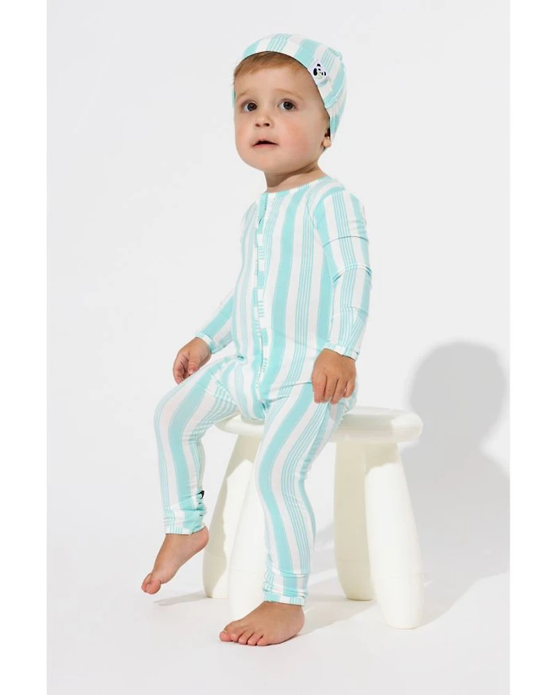 Unisex Slumber Stripes Convertible Footie - Baby