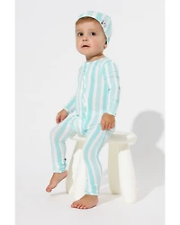 Unisex Slumber Stripes Convertible Footie - Baby