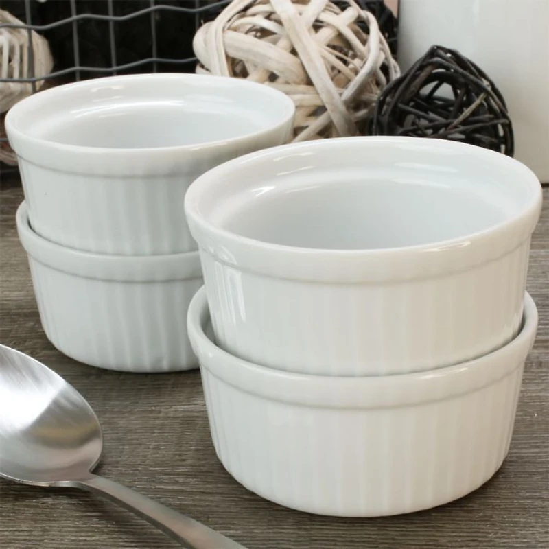 Porcelain 4.5 oz. White Ramekins, Set of 4