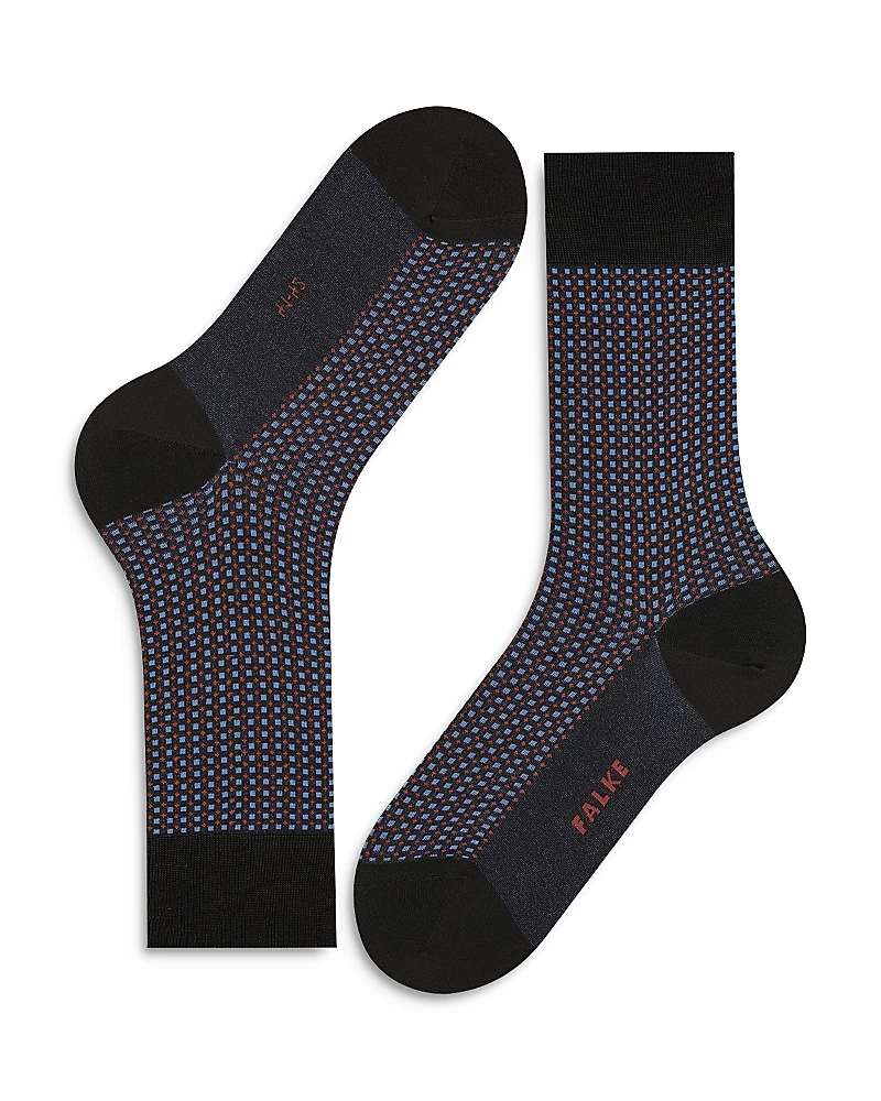 Falke Uptown Tie Cotton & Nylon Grid Crew Socks