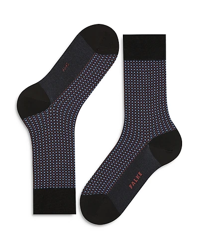 Falke Uptown Tie Cotton & Nylon Grid Crew Socks