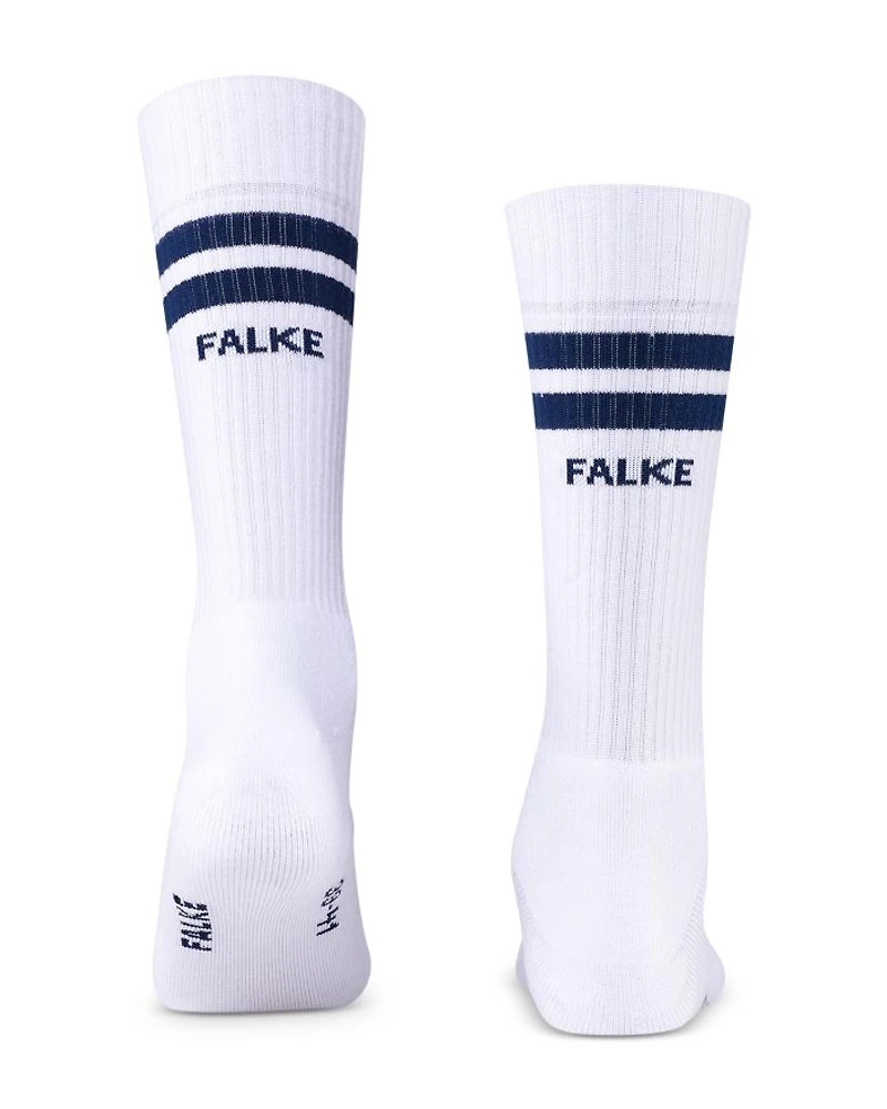 Dynamic Cotton Blend Double Stripe Crew Socks
