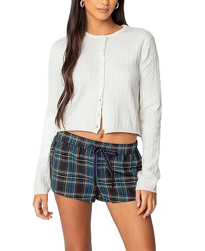 Edikted Crisada Cable Knit Cardigan