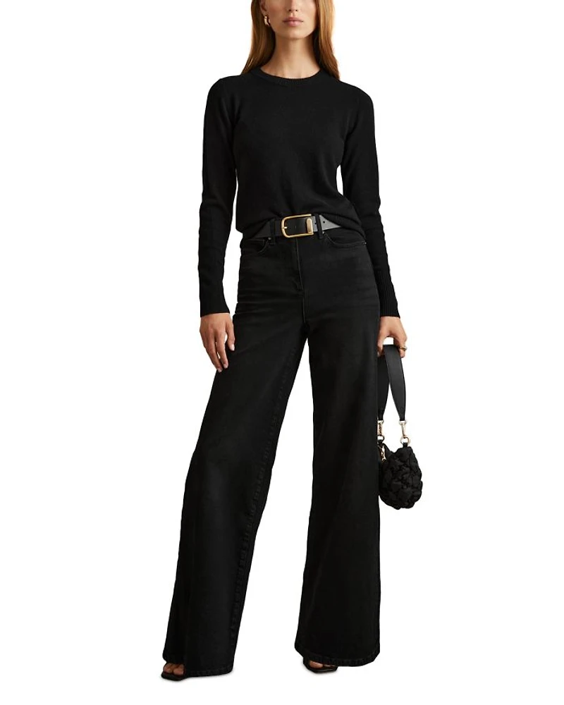 Ameria High Rise Wide Leg Jeans Black