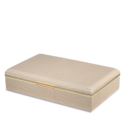 Aerin Classic Croc Embossed Leather Desk Box