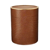 Aerin Classic Croc Embossed Leather Wastebasket