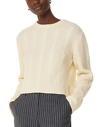 Whistles Cable Detail Crewneck Knit Sweater
