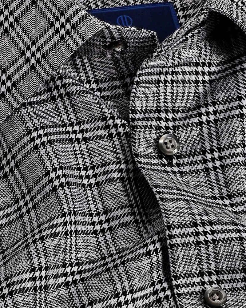 Trim Fit Twill Glen Check Dress Shirt