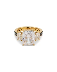 Cubic Zirconia & Stone Trio Statement Ring