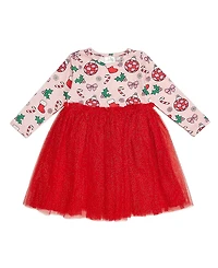 Sweet Wink Girls' Disco Christmas Long Sleeve Tutu Dress - Little Kid, Big Kid