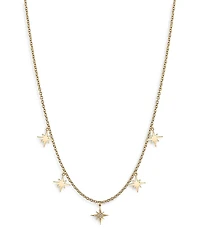 Sydney Evan 14K Yellow Gold Diamond Starburst Fringe Statement Necklace, 16