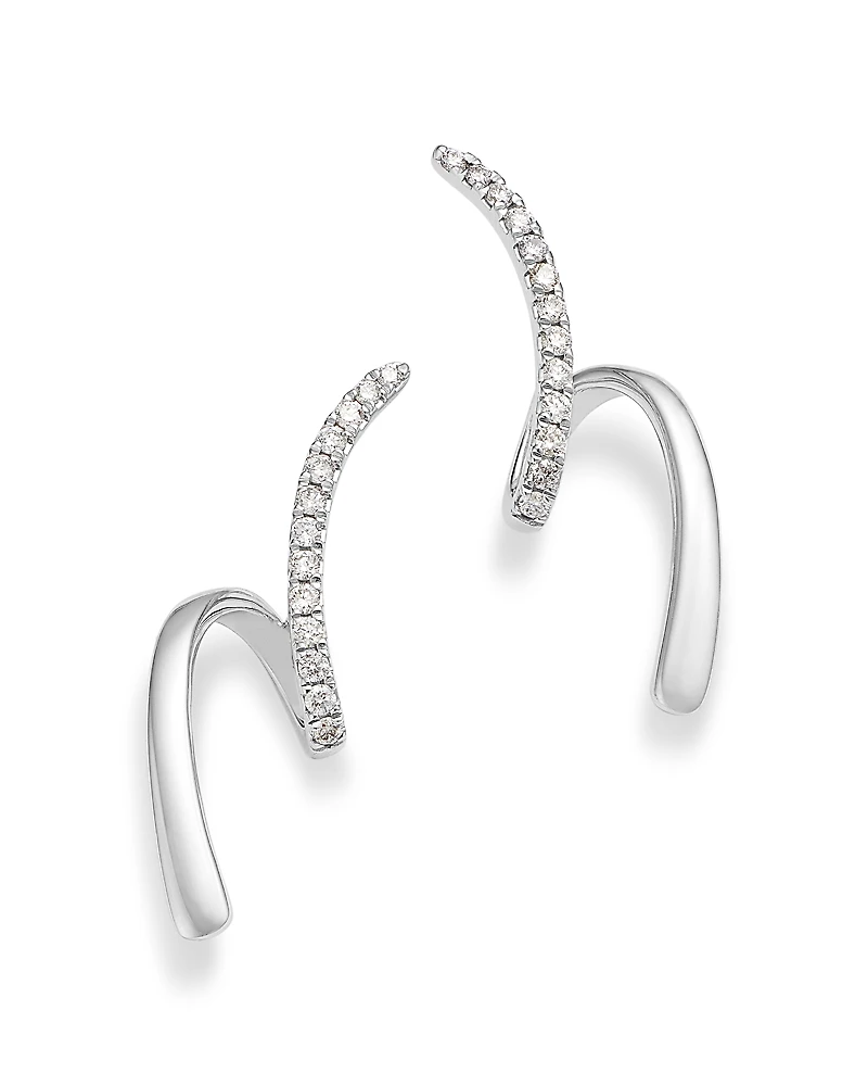 Bloomingdale's Fine Collection 14K White Gold Diamond Ear Climbers, 0.33 tcw