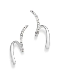 Bloomingdale's Fine Collection 14K White Gold Diamond Ear Climbers, 0.33 tcw