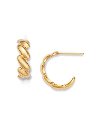 14K Yellow Gold San Marco Huggie Hoop Earrings