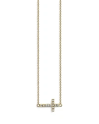 Sydney Evan 14K Yellow Gold Diamond Cross Pendant Necklace, 18