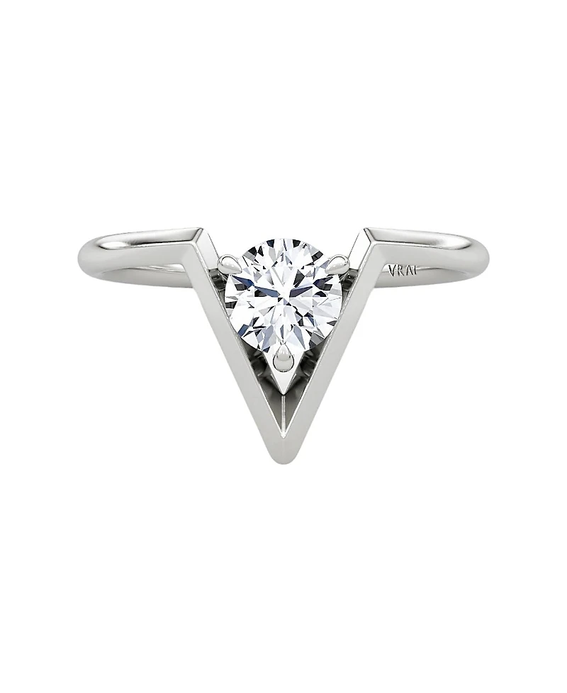 Vrai V Solitaire Ring