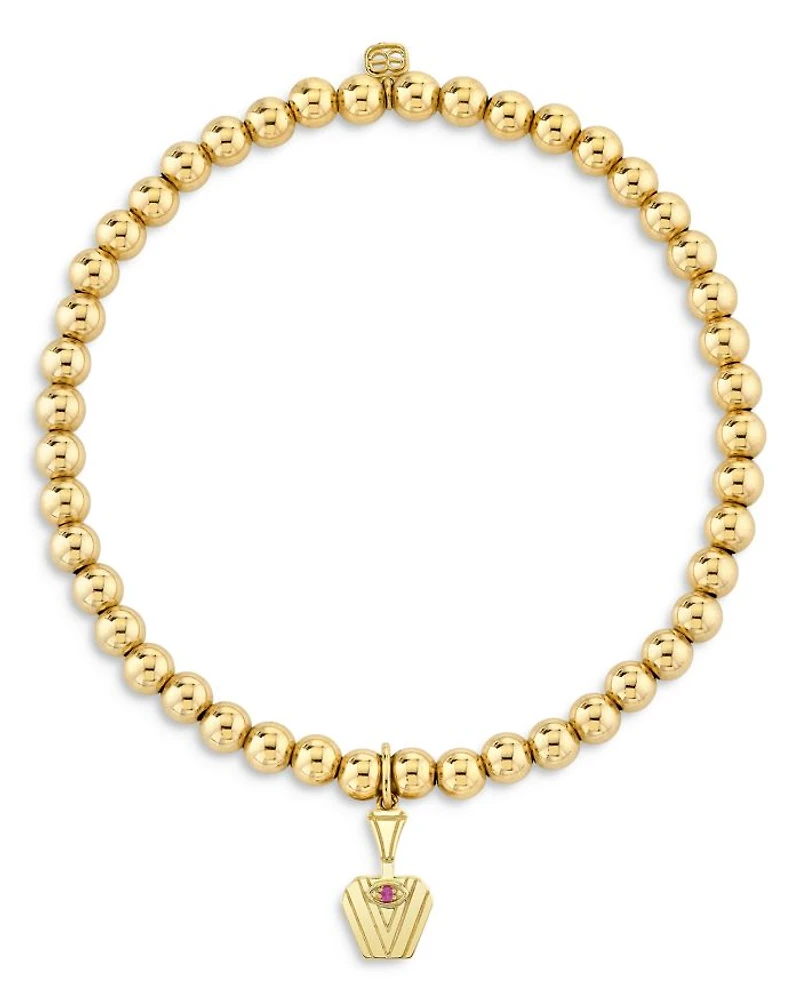 Wicked x Sydney Evan 14K Yellow Gold Glinda Pure Potion Bottle Charm Beaded Bracelet