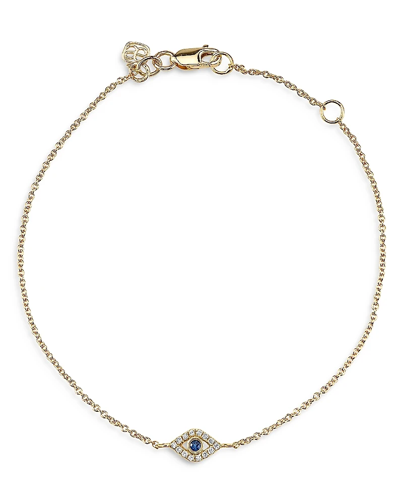 Sydney Evan 14K Yellow Gold Blue Sapphire & Diamond Link Bracelet
