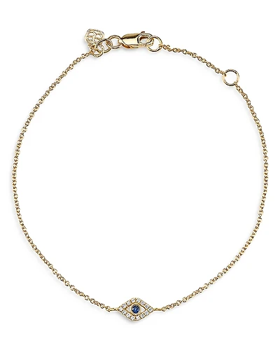 Sydney Evan 14K Yellow Gold Blue Sapphire & Diamond Link Bracelet