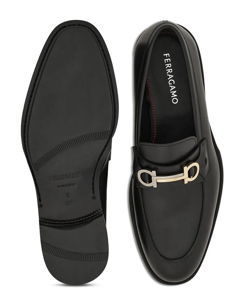 Men's Benedict Moccasin Loafers with Gancini Ornament