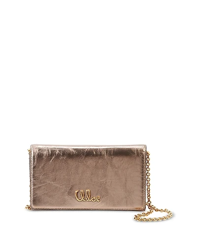Chloe Iconic Leather Flap Wallet On Chain