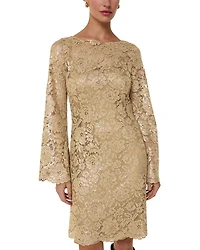 Metallic Lace Mini Dress