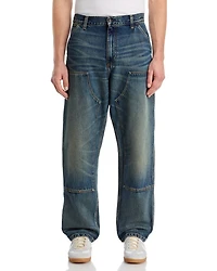 Double Knee Relaxed Straight Fit Jeans Blue