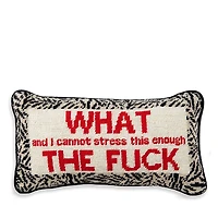 Furbish Studio Wtf Needlepoint Pillow, 14 x 8