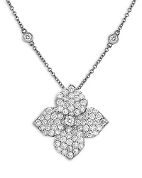 18K White Gold Large Fiore Necklace with Diamonds, 1.87 tcw