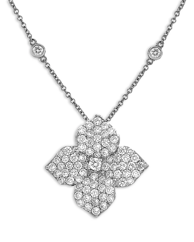 Piranesi 18K White Gold Large Fiore Necklace with Diamonds