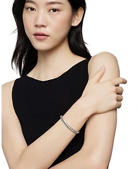 Sterling Silver Sculpted Cable Medium Bangle Bracelet