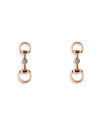 18K Rose Gold Horsebit Earrings with Diamonds
