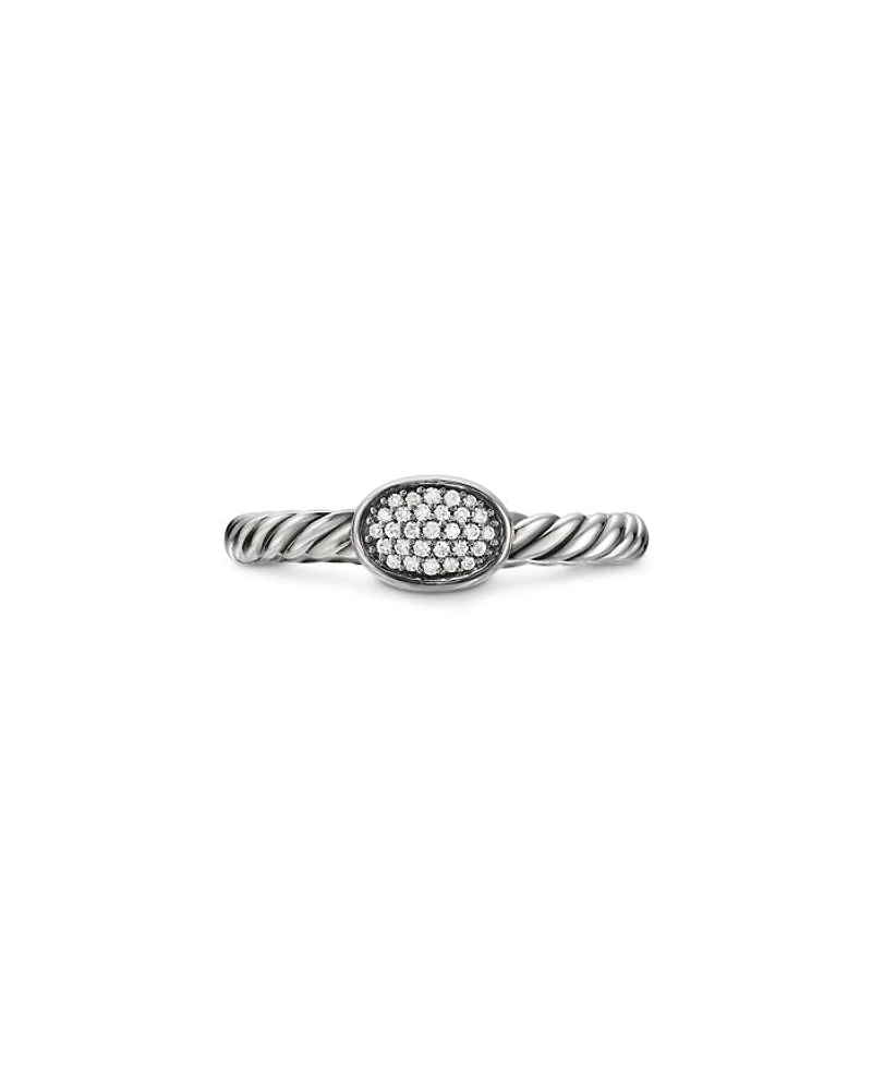 Petite Pavé Oval Ring with Diamonds