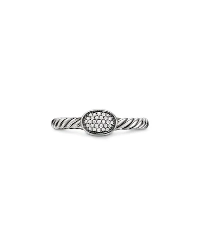 Petite Pavé Oval Ring with Diamonds